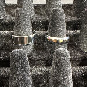Lot of 2 Silver Band Ring number 10
